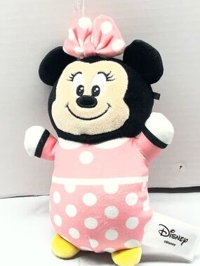 Disney Minnie Mouse Plush in Pink Polka Dot Outfit with Yellow Feet